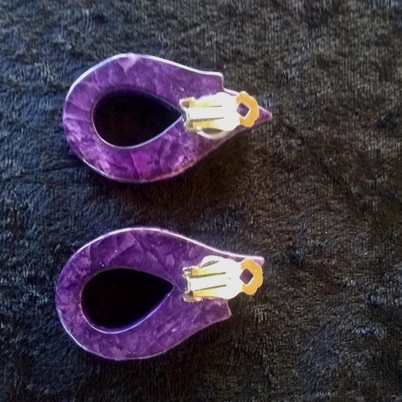 Vintage Karla Jordan - Purple Howlite Earrings - Picture 4 of 5